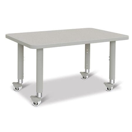 Jonti-Craft Berries Rectangle Activity Table, 24 in. x 36 in., Mobile, Freckled Gray/Gray/Gray 6478JCM000